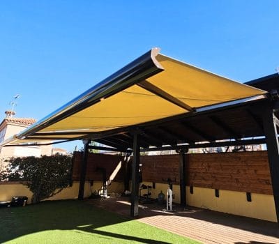 Toldo cofre jardín en Madrid